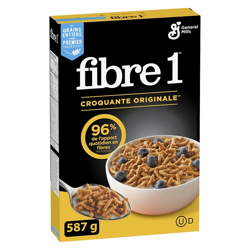 Fibre Un, Croquante Originale, Céréales pour le Petit-Déjeuner Riches en Fibres et en Grains Entiers , 587 g