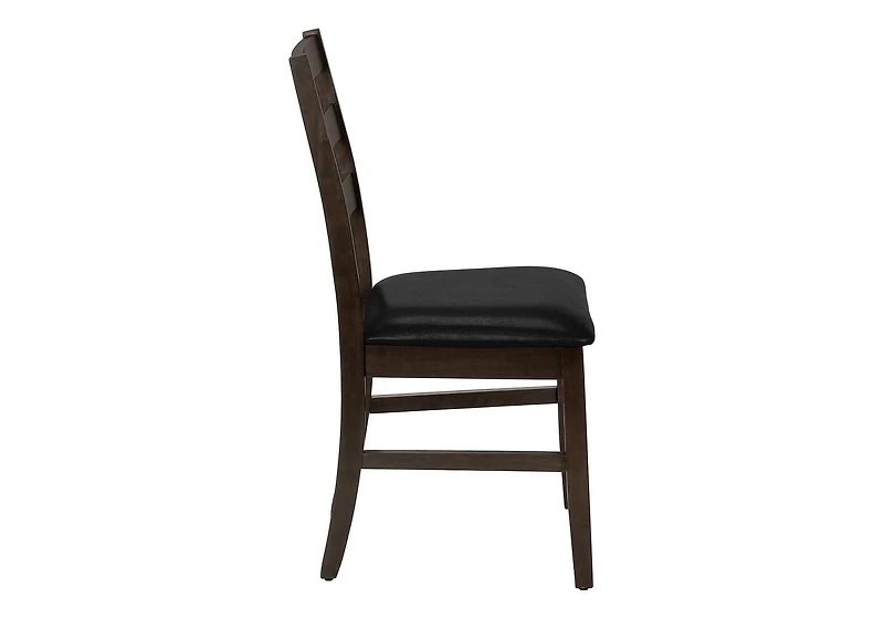 Monarch Specialties  Chaise De Salle À Manger, Ensemble De 2, 37 Pouces De Hauteur, Cuisine, Salle À Manger, Coté, Rembourré, Aspect Cuir Brun, Bois Massif Brun, Transitionnel