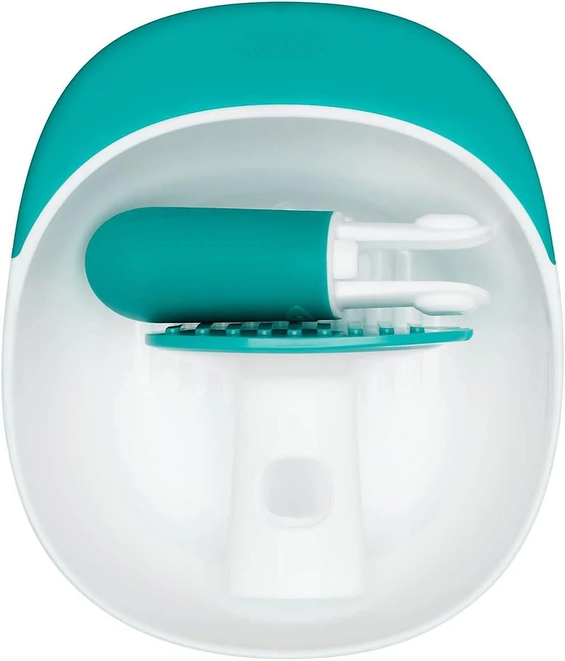 OXO Tot - Portable Food Masher - Compact and Efficient - Mashes Fruits and Veggies for Fresh Baby Food - Steep Bowl Walls - Easy to Clean - Perfect for On-the-Go - Teal - 61130700