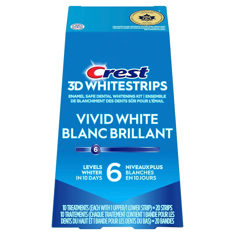 Ensemble de blanchiment des dents à domicile Crest 3D Whitestrips Blanc brillant 10 traitements