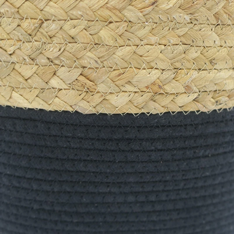 hometrends Water Hyacinth/ Cotton Rope Basket Small
