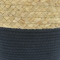 hometrends Water Hyacinth/ Cotton Rope Basket Small