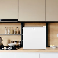 Koolatron 1.7 Cu Ft Compressor Compact Fridge with Freezer, 47L, White, Energy Efficient Cooling for Small Spaces