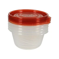 Contenants pour la conservation des aliments, petits bols Rubbermaid TakeAlongs à emporter, 760 ml (3,2 tasses), couvercles rouges Paq. de 4