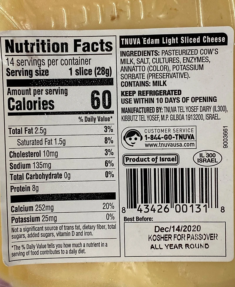 Tranches légères de TNUVA(Edam) club pack Tranch. lég. de TNUVA 2pk