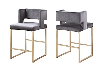 Tabouret de bar Alice, ensemble de 2, Gris