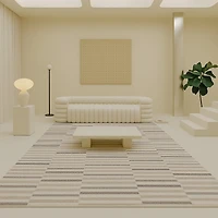 Rug Branch Nimbus Modern Indoor Area Rug, Cream Grey, Geometric - Living Room, Bedroom, Dining Room, and Kitchen