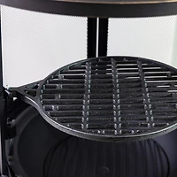 Deko Living Foyer de cheminée à bois en acier d'extérieur de 30 pouces de diamètre avec grille de cuisson en fonte et tisonnier