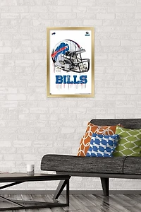 NFL Buffalo Bills - Drip Helmet 20 Wall Poster with Magnetic Frame, 22.375" x 34"