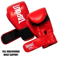 Tapout 10 oz Boxing Gloves With Adjustable Hook And Loop Closure - Red