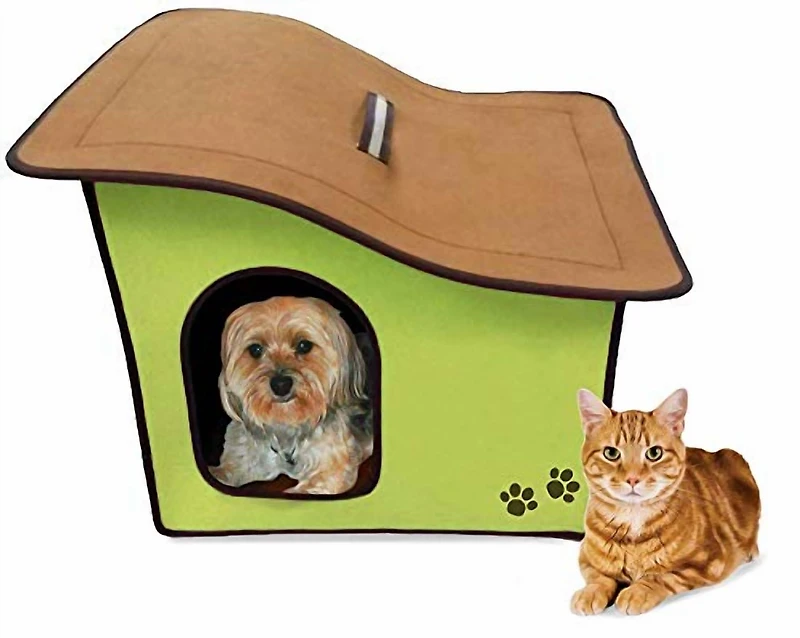 Maison pliante pour animaux de compagnie Penn-Plax avec toit en pente rouge