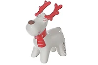 Figurine De Cerf Debout Rouge Et Blanc