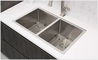 American Imaginations 29-in. W Undermount Brushed Nickel Kitchen Sink Set For Deck Mount Drilling - Strainer Included AI-29399