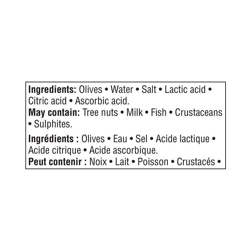 Olives reines entières Great Value 375 ml