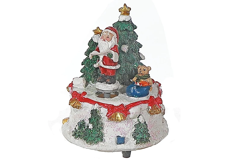 Polyresin Snow Santa Music Box