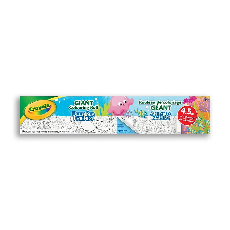Crayola Giant Colouring Roll, Deep Sea Friends, 15 feet of colouring