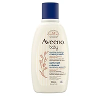Aveeno Baby Nettoyant crémeux Hydratation apaisante pour la peau sensible - Avoine naturelle + vitamine E - Sans parfum, 236 ml