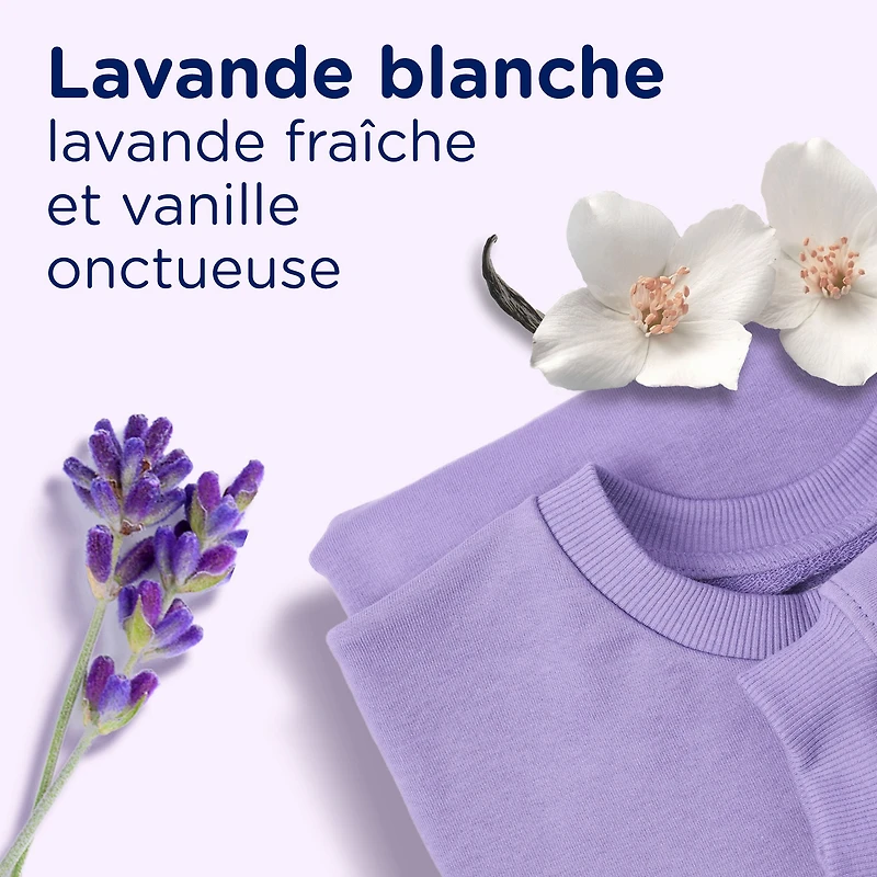 Perles de rehausseur de parfum pour lessive Downy Light pour laveuse, Lavande blanche, sans parfums prononcés