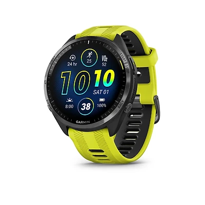 Garmin Forerunner® 965 GPS Smartwatch - Titanium Bezel with Whitestone Case and Whitestone/Powder Grey Silicone Band