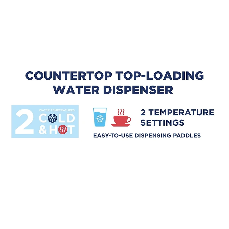 WESTINGHOUSE DISTRIBUTEUR D'EAU POUR COMPTOIR À CHARGEMENT PAR LE HAUT LEVIERS DE DISTRIBUTION FACILES À UTILISER