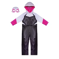 MARVEL Youth Adaptive Spider-Gwen Costume - Combinaison imprimée avec accès au tube, jambes plus spacieuses et demi-masque en tissu