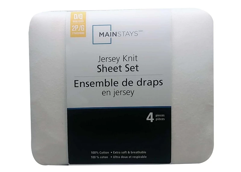 Ens. de draps en jersey Mainstays pour 4 pièces