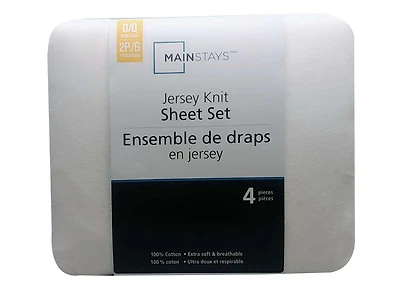 Ens. de draps en jersey Mainstays pour 4 pièces