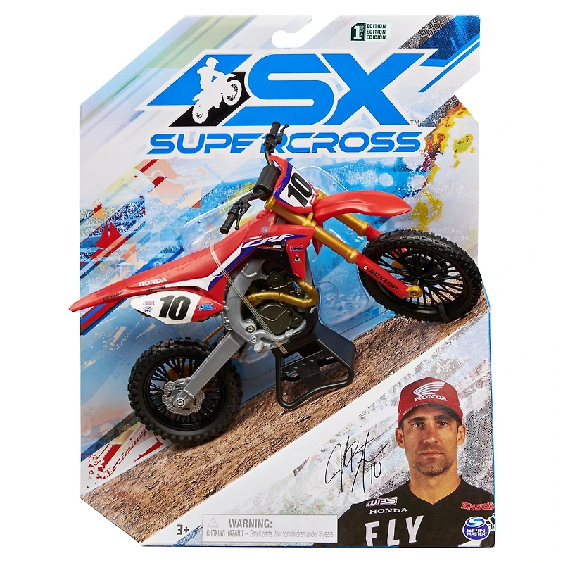 Supercross, Authentic Justin Brayton 1:10 Scale Collector Die-Cast Motorcycle Replica with Display Stand