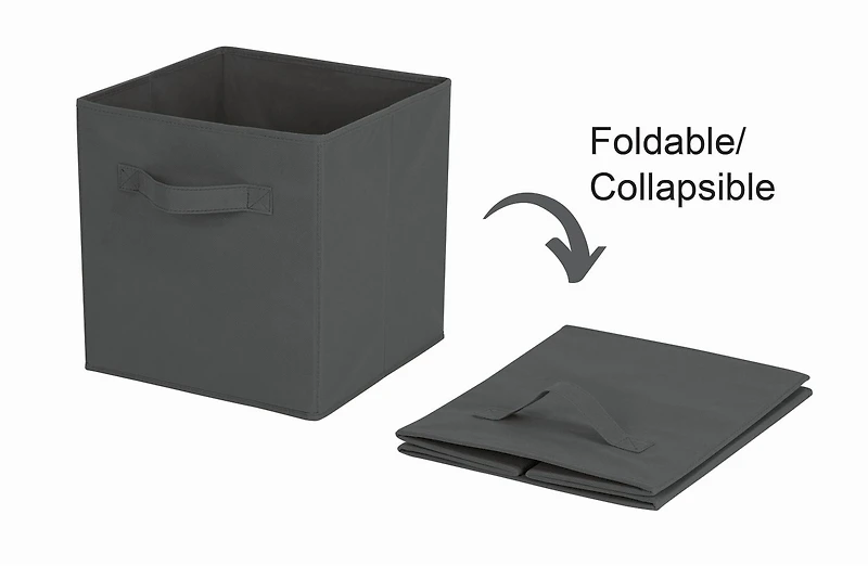 Mainstays Storage Cube Fabric Basket Bin - Foldable, Great for Nursery, Playroom, Closet, Home Organization