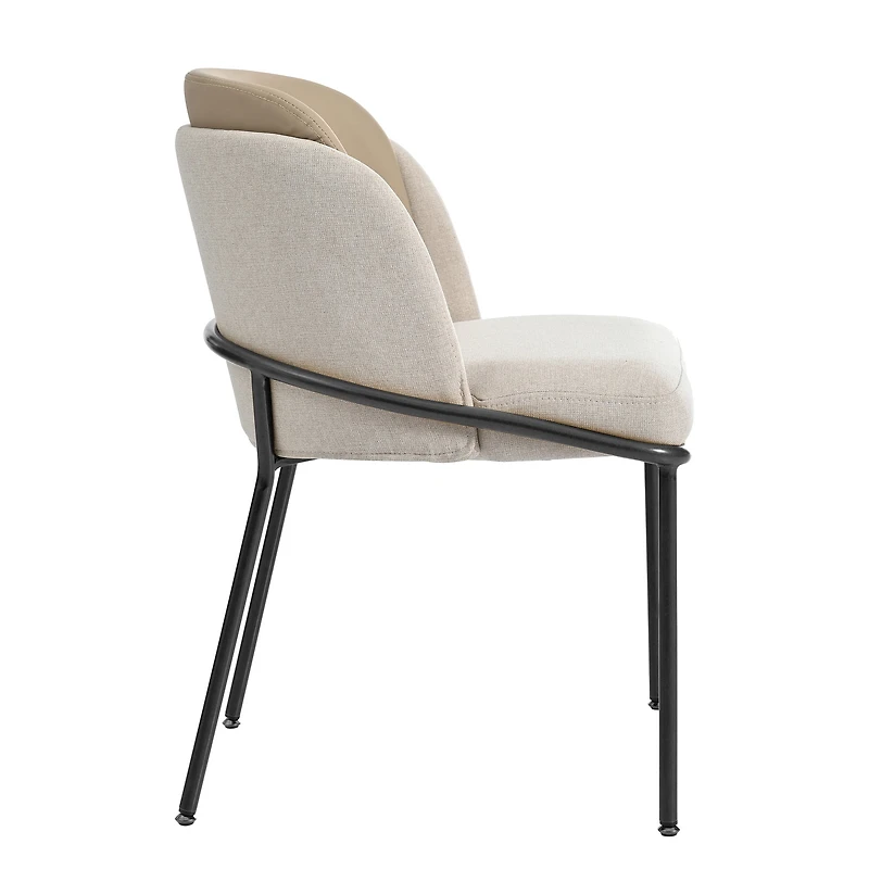 Noble House - Ensemble de 2 chaises modernes à pieds inclinés et réglables (beige)