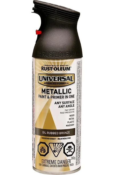 Peinture tous-surfaces fini métallique Rust-Oleum Universal en bronze huilé 312 g