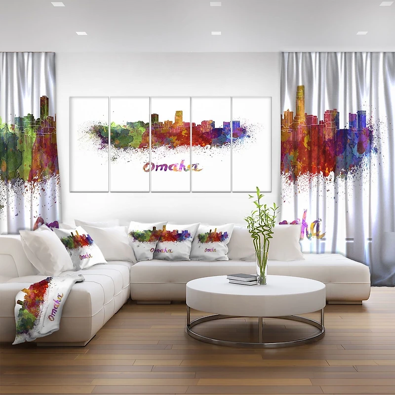 Design Art La Ligne D'Horizon De Omaha Art Sur Toile