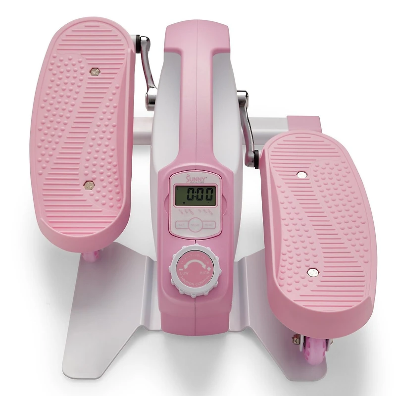 Sunny Health & Fitness Entraîneur Élliptique Intelligent Rose Sous-Bureau, Mini Pédalier d'Exercice pour Entraînement à Domicile/Bureau, Machine Portable pour l’Entraînement des Seniors, Lien Exclusif