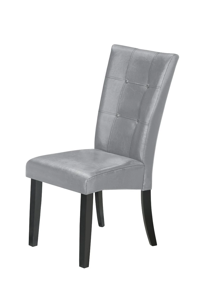 AERYS WINSOR 6 PCS  SOILDWOOD DINING TABLE SET WITH FAUX MARBLE TOP TABLE , 4  PU CHAIRS AND 1 PU BENCH,GREY