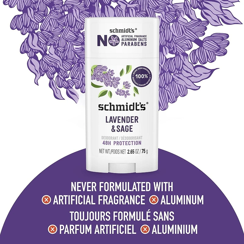 Désodorisant d'Origine Naturelle Schmidt's  lavender & sage 75 g Désodorisant