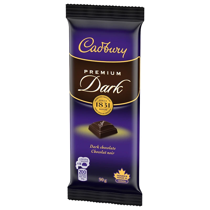 Tablette de chocolat CADBURY Premium Dark, tablette de chocolat noir, barre de chocolat noir, 90 g CADBURY PREMIUM DARK 90 G 21