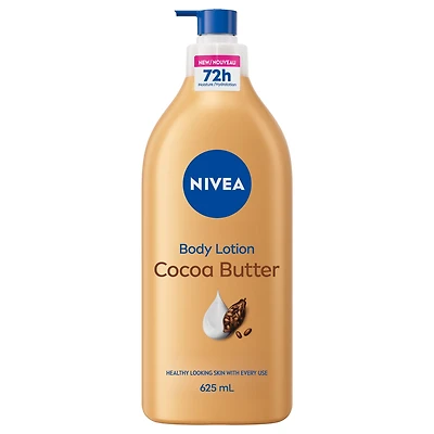 NIVEA Cocoa Butter 72-Hr Moisture Body Lotion for Dry Skin with Hyaluronic Acid, 625 mL, 625 mL