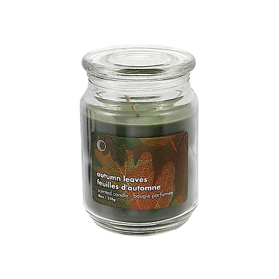 18 Oz Scented Glass Jar With Glass Lid (Autumn Leaves) - Set of 2