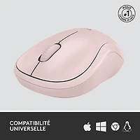 Logitech Silent Souris Sans Fil Ambidextre avec Récepteur USB Rose
