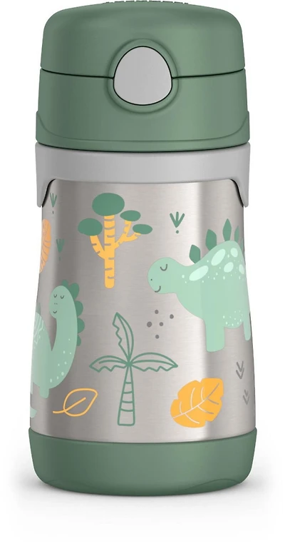 Bouteille de paille en acier inoxydable isolée sous vide Thermos Baby de 10 oz, Dinosaure 10 Oz, Dinosaure