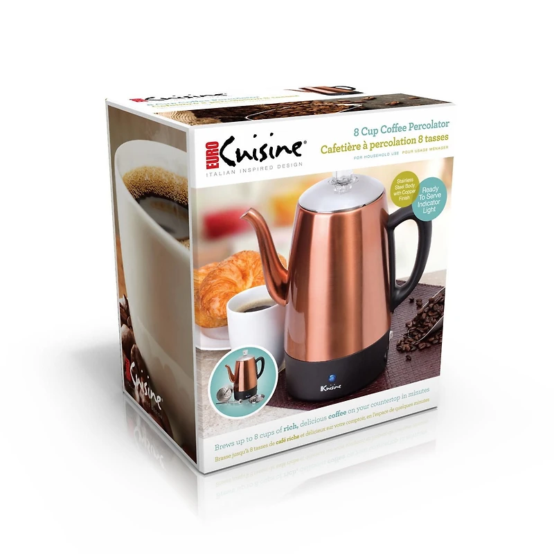 Euro Cuisine, 8 Cup, Electric Coffee Percolator - PER08