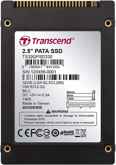 TRANSCEND 32 Go, SSD 2,5", PATA, MLC (TS32GPSD330)