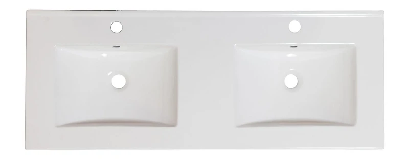 American Imaginations AI- 48 po WX 18.25 pouces Dessus en céramique de D dans la couleur blanche pour le robinet de 1 trou