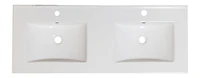 American Imaginations AI- 48 po WX 18.25 pouces Dessus en céramique de D dans la couleur blanche pour le robinet de 1 trou