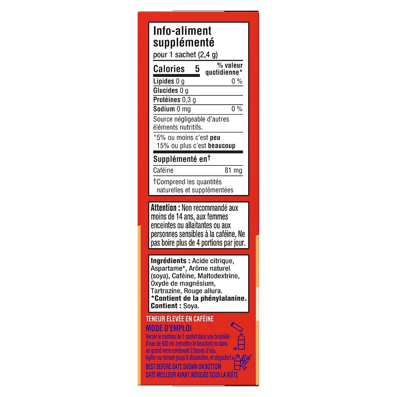 Mio Energy Peach Mango Energy Drink Mix, 2.4 G Packets, 10 Ct Box, Powders, 10pk