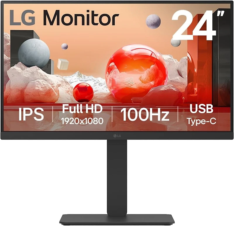LG 24", 1920 x 1080, Black, 24BA650-B