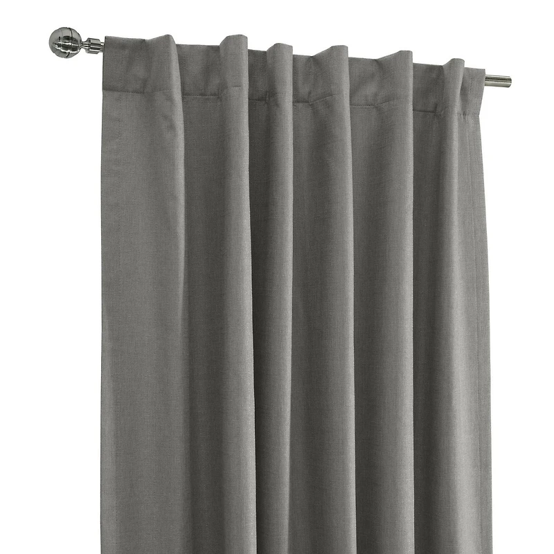 Loft Living Barry Total Blackout Textured Dual Header(Back Tab/Rod Pocket) Single Curtain Panel Blackout 52" x 95" in White