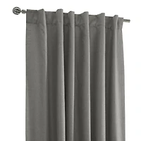Loft Living Barry Total Blackout Textured Dual Header(Back Tab/Rod Pocket) Single Curtain Panel Blackout 52" x 95" in White