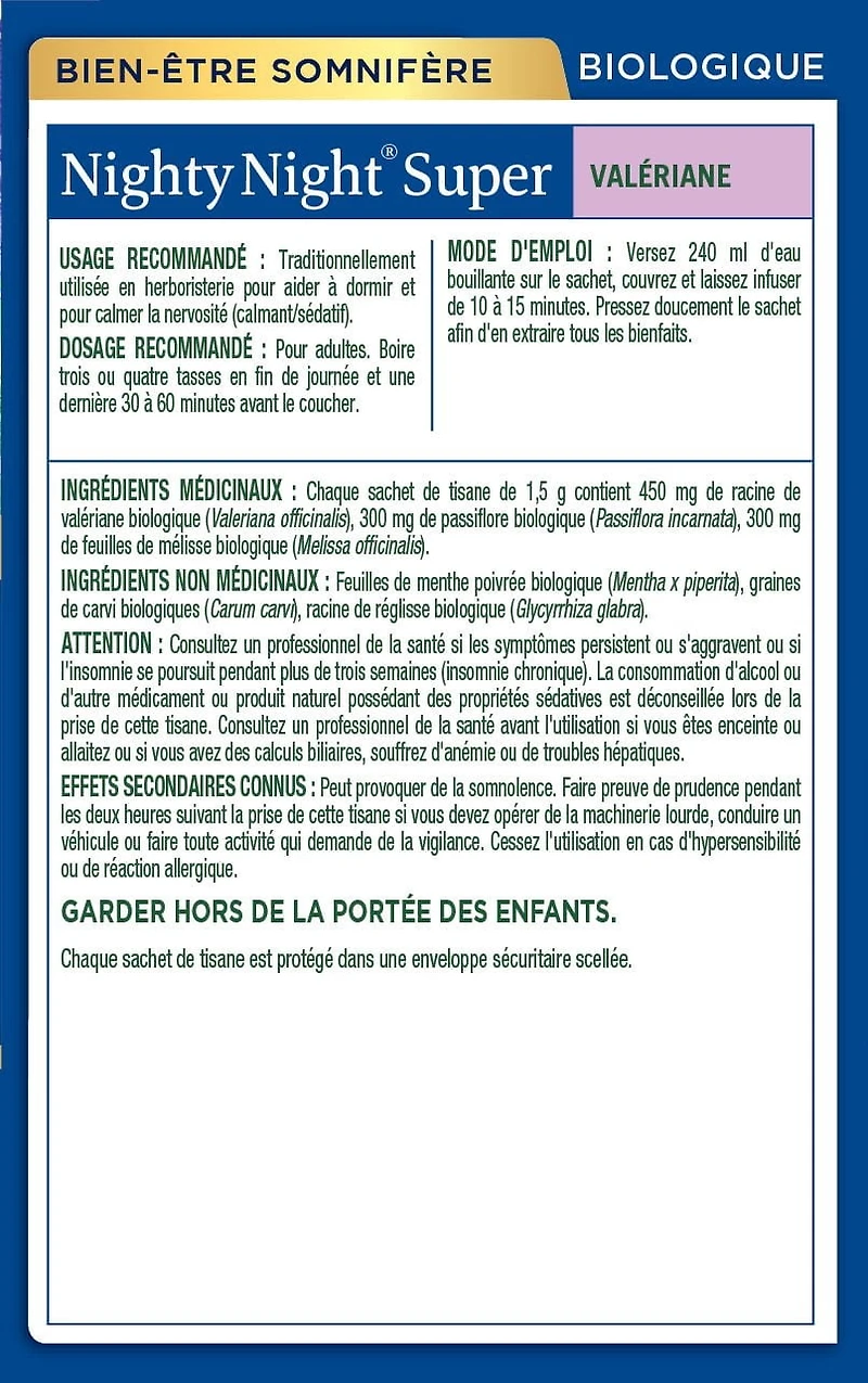 Traditional Medicinals Nighty Night Extra, 16 Wrapped Tea Bags