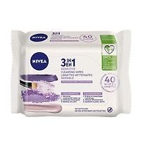 NIVEEA Lingettes Nettoyantes 3-En-1 Biodégradables pour Peau Sensible 40 Lingettes